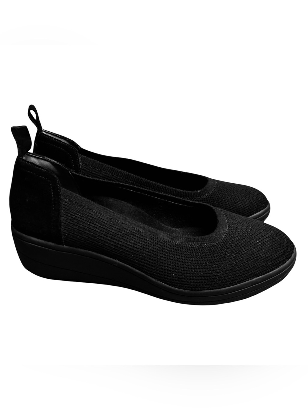 Vionic Jacey Knit Black Slip-On Wedge Shoes Comfort Loafers Women’s Size 7
